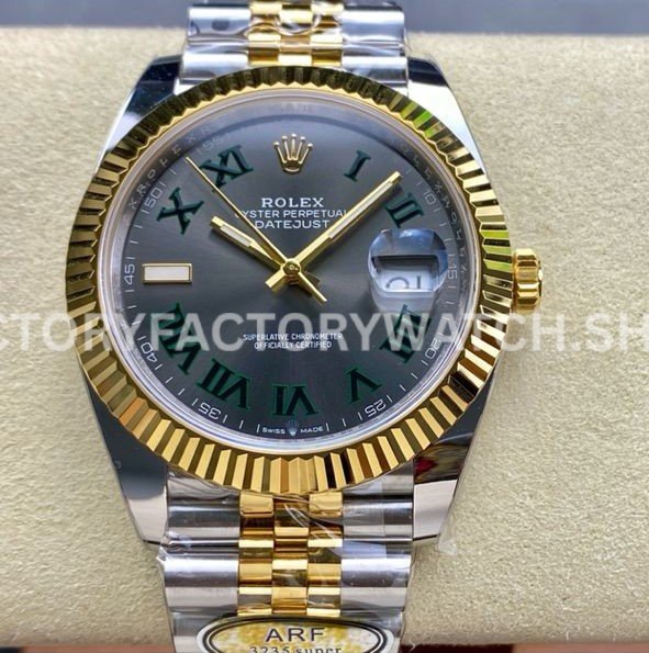 ARF Factory Counterweight Rolex Datejust 126333-0020 41mm Half Yellow Gold Roman Numera (3) datejust 41 grey roman dial arf