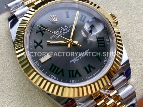 ARF Factory Counterweight Rolex Datejust 126333-0020 41mm Half Yellow Gold Roman Numera (8) ARF Factory Counterweight Rolex Datejust 126333-0020 41mm Half Yellow Gold Roman Numerals Grey Dial Jubilee
