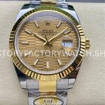 ARF Factory Counterweight Rolex Datejust 126333-0021 41mm Half Yellow Gold Fluted Champagne Dial ( (10) Rolex Datejust 126333 41mm replica