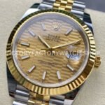 ARF Factory Counterweight Rolex Datejust 126333-0022 41mm Half Yellow Gold Fluted Champagne Dial Jubilee
