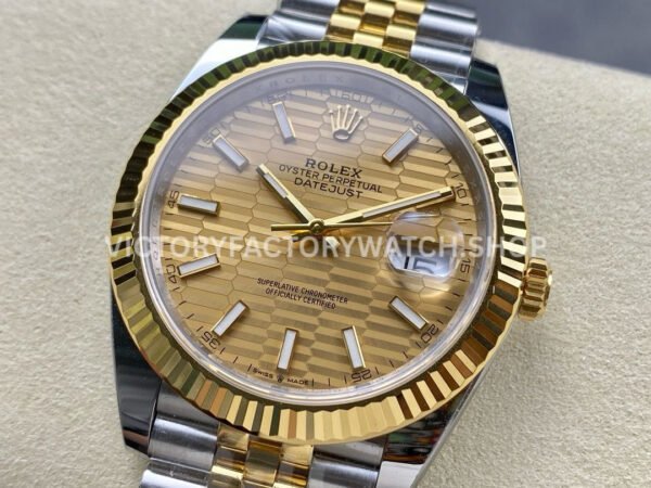 ARF Factory Counterweight Rolex Datejust 126333-0022 41mm Half Yellow Gold Fluted Champagne Dial Jubilee