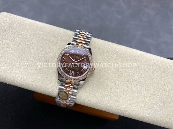 ARF Factory Counterweight Rolex Datejust 278381RBR-0006 31mm Rose Gold Diamond Bezel Roman VI Brown Dial