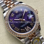 ARF Factory Counterweight Rolex Datejust 278381RBR-0020 31mm Rose Gold Diamond Bezel Roman VI Purple Dial (2) ARF Factory Counterweight Rolex Datejust 278381RBR-0020 31mm Rose Gold Diamond Bezel Roman VI Purple Dial