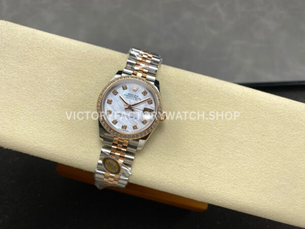 ARF Factory Counterweight Rolex Datejust 278381RBR-0026 31mm Rose Gold Diamond Bezel Mother of Pearl Dial