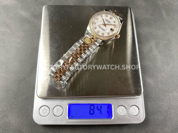 ARF Factory Counterweight Rolex Datejust 278381RBR-0026 31mm Rose Gold Diamond Bezel Mother of Pearl Dial