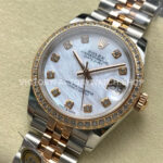 ARF Factory Counterweight Rolex Datejust 278381RBR-0026 31mm Rose Gold Diamond Bezel Mother of Pearl Dial