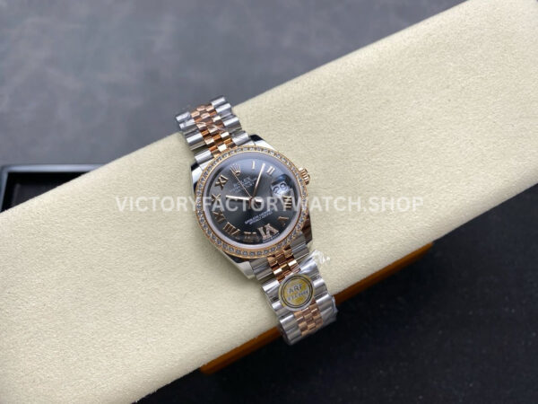 ARF Factory Counterweight Rolex Datejust 278381RBR-0030 31mm Rose Gold Diamond Bezel Roman VI Grey Dial (4) ARF Factory Counterweight Rolex Datejust 278381RBR-0030 31mm Rose Gold Diamond Bezel Roman VI Grey Dial