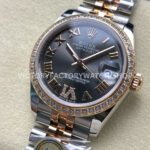ARF Factory Counterweight Rolex Datejust 278381RBR-0030 31mm Rose Gold Diamond Bezel Roman VI Grey Dial (7) ARF Factory Counterweight Rolex Datejust 278381RBR-0030 31mm Rose Gold Diamond Bezel Roman VI Grey Dial