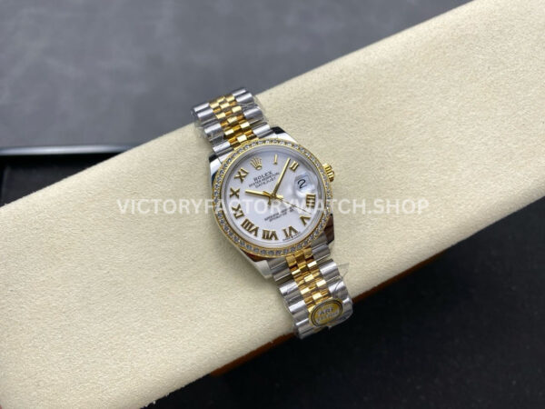 ARF Factory Counterweight Rolex Datejust 278383RBR-0002 31mm Yellow Gold Diamond Roman Numerals White Dial (3) ARF Factory Counterweight Rolex Datejust 278383RBR-0002 31mm Yellow Gold Diamond Roman Numerals White Dial