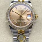 ARF Factory Counterweight Rolex Datejust 278383RBR-0014 31mm Yellow Gold Diamond Champagne Dial (2) datejust 31 champagne gold arf