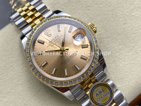 ARF Factory Counterweight Rolex Datejust 278383RBR-0014 31mm Yellow Gold Diamond Champagne Dial (3) ARF Factory Counterweight Rolex Datejust 278383RBR-0014 31mm Yellow Gold Diamond Champagne Dial