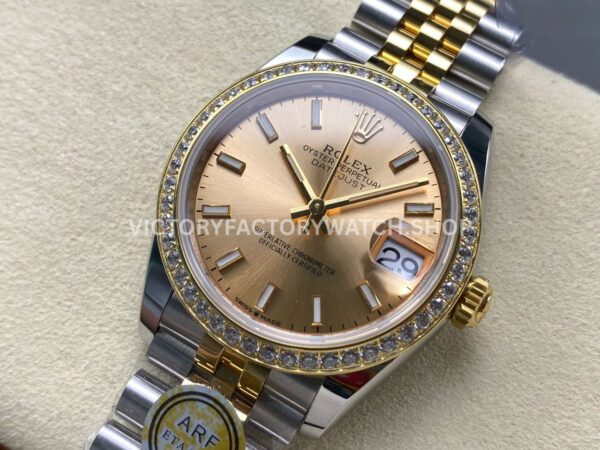 ARF Factory Counterweight Rolex Datejust 278383RBR-0014 31mm Yellow Gold Diamond Champagne Dial (7) ARF Factory Counterweight Rolex Datejust 278383RBR-0014 31mm Yellow Gold Diamond Champagne Dial