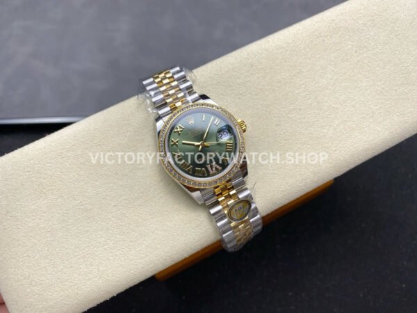 ARF Factory Counterweight Rolex Datejust 278383RBR-0016 31mm Yellow Gold Diamond Roman VI Green Dial (1) ARF Factory Counterweight Rolex Datejust 278383RBR-0016 31mm Yellow Gold Diamond Roman VI Green Dial