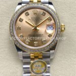 ARF Factory Counterweight Rolex Datejust 278383RBR-0026 31mm Yellow Gold Diamond Bezel Champagne Dial (1) arf rolex datejust 31mm luxury super clone watch