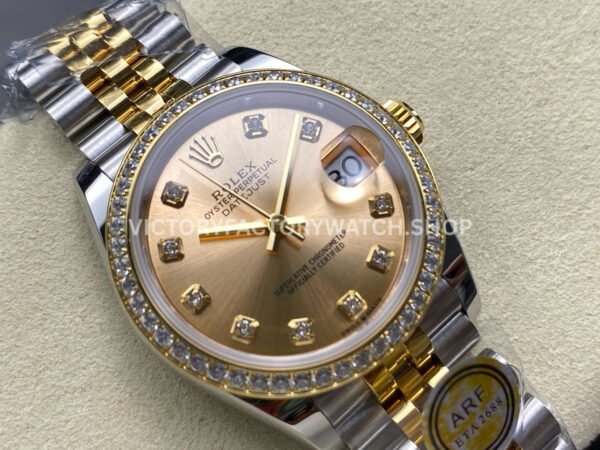 ARF Factory Counterweight Rolex Datejust 278383RBR-0026 31mm Yellow Gold Diamond Bezel Champagne Dial (10) ARF Factory Counterweight Rolex Datejust 278383RBR-0026 31mm Yellow Gold Diamond Bezel Champagne Dial