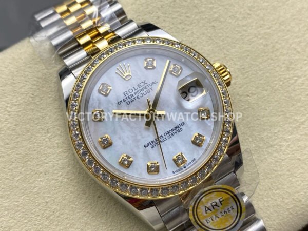 ARF Factory Counterweight Rolex Datejust 278383RBR-0028 31mm Yellow Gold Diamond Bezel Mother of Pearl Dial (4) ARF Factory Counterweight Rolex Datejust 278383RBR-0028 31mm Yellow Gold Diamond Bezel Mother of Pearl Dial