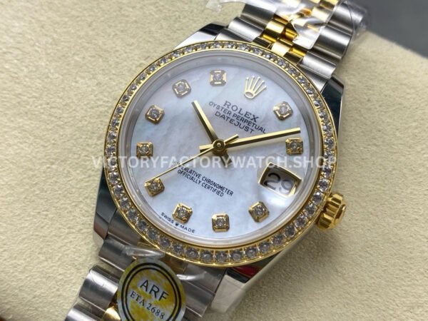 ARF Factory Counterweight Rolex Datejust 278383RBR-0028 31mm Yellow Gold Diamond Bezel Mother of Pearl Dial (5) ARF Factory Counterweight Rolex Datejust 278383RBR-0028 31mm Yellow Gold Diamond Bezel Mother of Pearl Dial