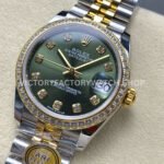 ARF Factory Counterweight Rolex Datejust 278383RBR-0030 31mm Yellow Gold Diamond Bezel Green Dial