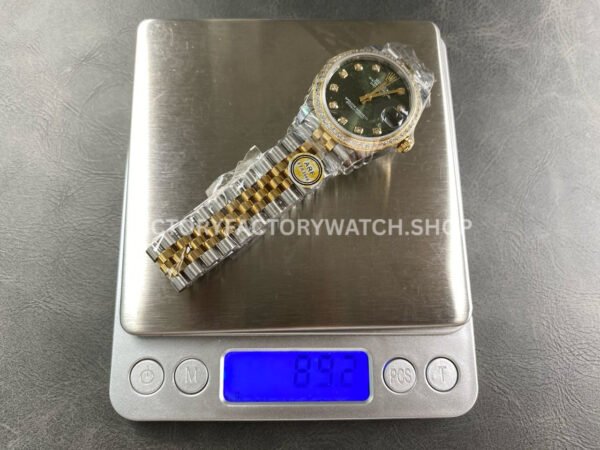 ARF Factory Counterweight Rolex Datejust 278383RBR-0030 31mm Yellow Gold Diamond Bezel Green Dial