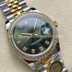ARF Factory Counterweight Rolex Datejust 278383RBR-0030 31mm Yellow Gold Diamond Bezel Green Dial