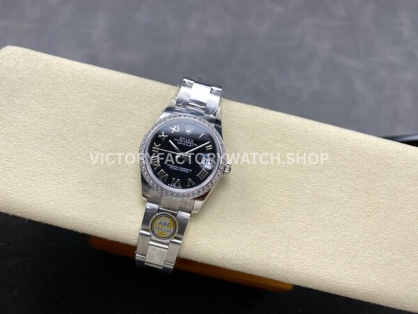 ARF Factory Counterweight Rolex Datejust 278384RBR-0001 31mm Diamond Bezel Roman Numerals Black Dial (9) ARF Factory Counterweight Rolex Datejust 278384RBR-0001 31mm Diamond Bezel Roman Numerals Black Dial