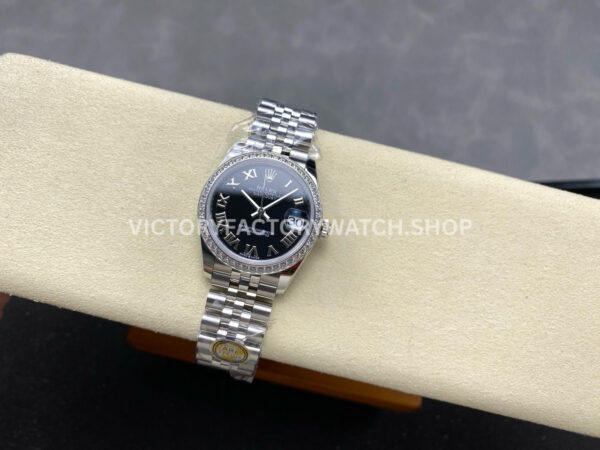 ARF Factory Counterweight Rolex Datejust 278384RBR-0002 31mm Diamond Bezel Roman Numerals Black Dial