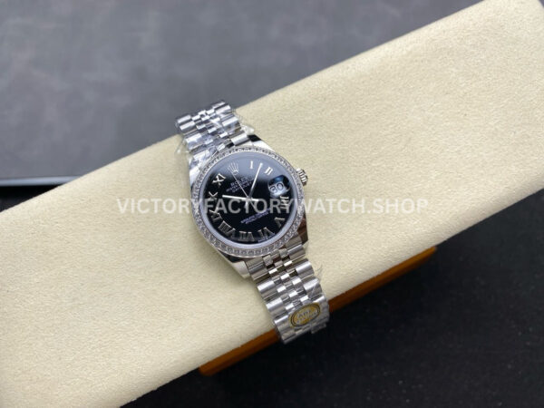 ARF Factory Counterweight Rolex Datejust 278384RBR-0002 31mm Diamond Bezel Roman Numerals Black Dial