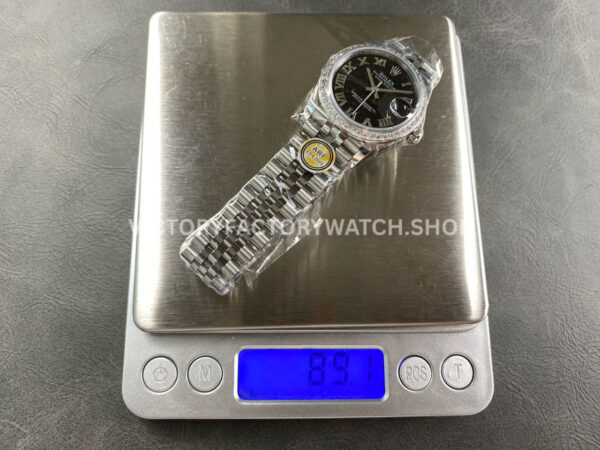 ARF Factory Counterweight Rolex Datejust 278384RBR-0002 31mm Diamond Bezel Roman Numerals Black Dial