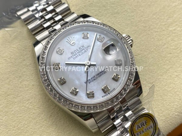ARF Factory Counterweight Rolex Datejust 278384RBR-0008 31mm Diamond Bezel Mother of Pearl Dial