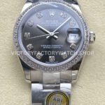 ARF Factory Counterweight Rolex Datejust 278384RBR-0009 31mm Diamond Bezel Dark Grey Dial (1) datejust 31 dark grey steel arf