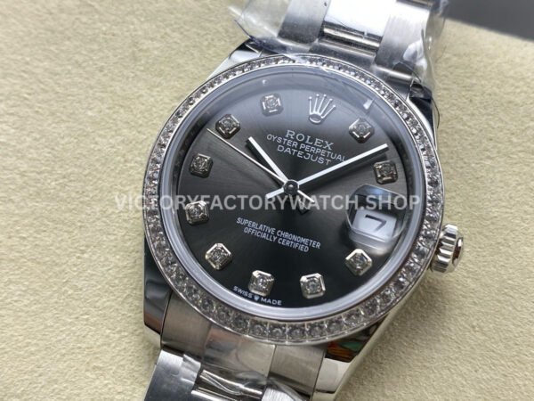 ARF Factory Counterweight Rolex Datejust 278384RBR-0009 31mm Diamond Bezel Dark Grey Dial (5) ARF Factory Counterweight Rolex Datejust 278384RBR-0009 31mm Diamond Bezel Dark Grey Dial