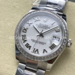 ARF Factory Counterweight Rolex Datejust 278384RBR-0013 31mm Diamond Bezel Roman Numerals White Dial (3) ARF Factory Counterweight Rolex Datejust 278384RBR-0013 31mm Diamond Bezel Roman Numerals White Dial