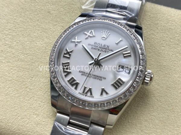 ARF Factory Counterweight Rolex Datejust 278384RBR-0013 31mm Diamond Bezel Roman Numerals White Dial (3) ARF Factory Counterweight Rolex Datejust 278384RBR-0013 31mm Diamond Bezel Roman Numerals White Dial