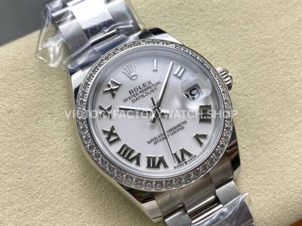 ARF Factory Counterweight Rolex Datejust 278384RBR-0013 31mm Diamond Bezel Roman Numerals White Dial (8) ARF Factory Counterweight Rolex Datejust 278384RBR-0013 31mm Diamond Bezel Roman Numerals White Dial
