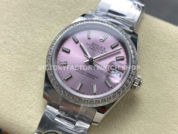 ARF Factory Counterweight Rolex Datejust 278384RBR-0017 31mm Diamond Bezel Pink Dial