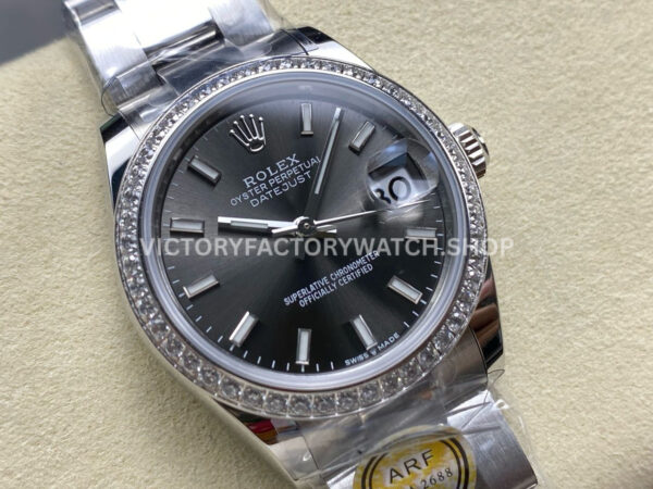 ARF Factory Counterweight Rolex Datejust 278384RBR-0019 31mm Diamond Bezel Dark Grey Dial