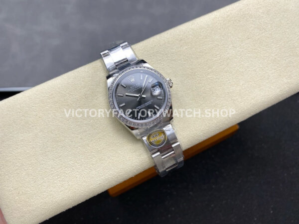 ARF Factory Counterweight Rolex Datejust 278384RBR-0019 31mm Diamond Bezel Dark Grey Dial