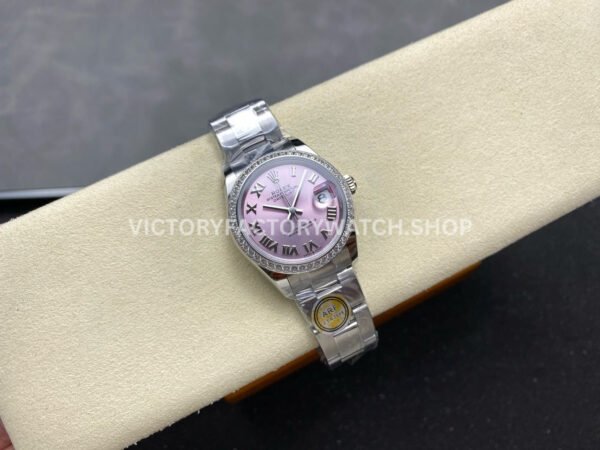 ARF Factory Counterweight Rolex Datejust 278384RBR-0023 31mm Diamond Bezel Roman Numerals Pink Dial (1) ARF Factory Counterweight Rolex Datejust 278384RBR-0023 31mm Diamond Bezel Roman Numerals Pinkl Dial