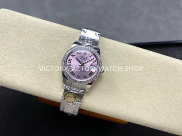 ARF Factory Counterweight Rolex Datejust 278384RBR-0023 31mm Diamond Bezel Roman Numerals Pink Dial (10) ARF Factory Counterweight Rolex Datejust 278384RBR-0023 31mm Diamond Bezel Roman Numerals Pinkl Dial