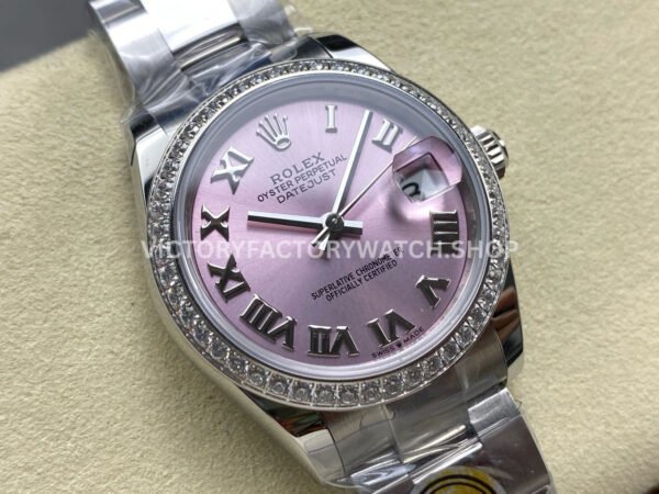 ARF Factory Counterweight Rolex Datejust 278384RBR-0023 31mm Diamond Bezel Roman Numerals Pink Dial (3) ARF Factory Counterweight Rolex Datejust 278384RBR-0023 31mm Diamond Bezel Roman Numerals Pinkl Dial