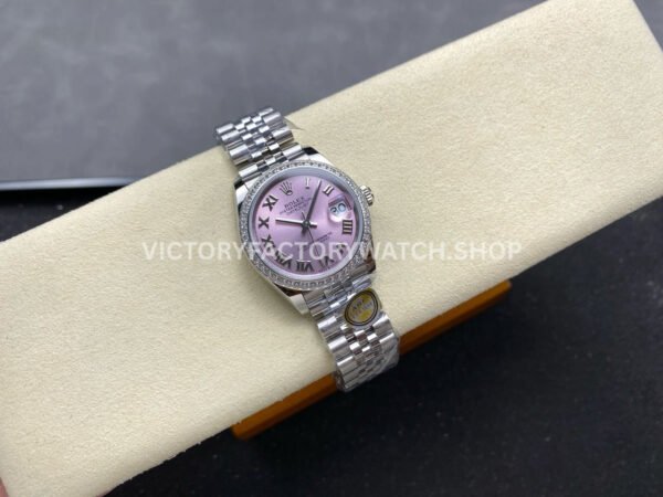 ARF Factory Counterweight Rolex Datejust 278384RBR-0024 31mm Diamond Bezel Roman Numerals Pink Dial