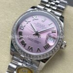 ARF Factory Counterweight Rolex Datejust 278384RBR-0024 31mm Diamond Bezel Roman Numerals Pink Dial