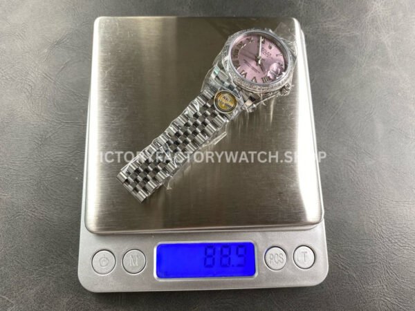 ARF Factory Counterweight Rolex Datejust 278384RBR-0024 31mm Diamond Bezel Roman Numerals Pink Dial