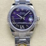 datejust 31 purple roman steel arf