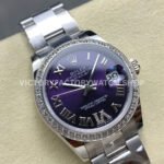 ARF Factory Counterweight Rolex Datejust 278384RBR-0029 31mm Diamond Bezel Roman VI Purple Dial