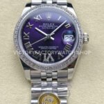 datejust 31 purple roman steel arf