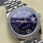 ARF Factory Counterweight Rolex Datejust 278384RBR-0030 31mm Diamond Bezel Roman VI Aubergine Dial