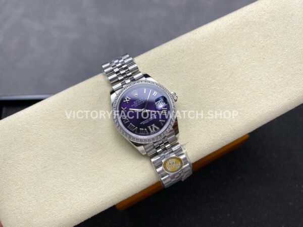 ARF Factory Counterweight Rolex Datejust 278384RBR-0030 31mm Diamond Bezel Roman VI Aubergine Dial