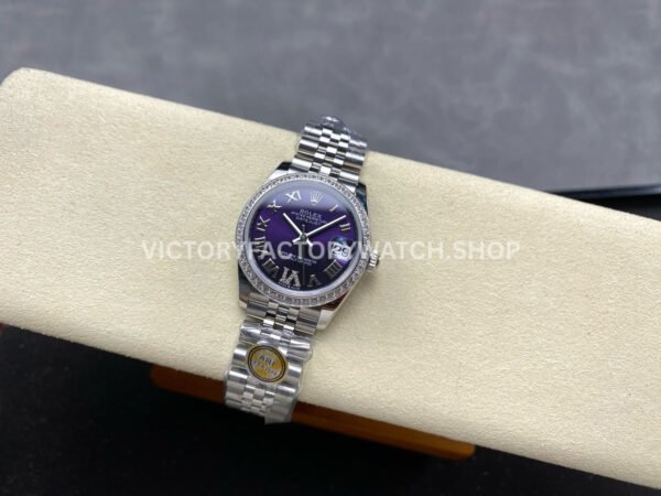 ARF Factory Counterweight Rolex Datejust 278384RBR-0030 31mm Diamond Bezel Roman VI Aubergine Dial