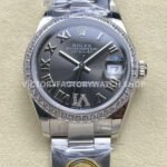 datejust 31 aubergine roman steel arf